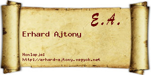 Erhard Ajtony névjegykártya